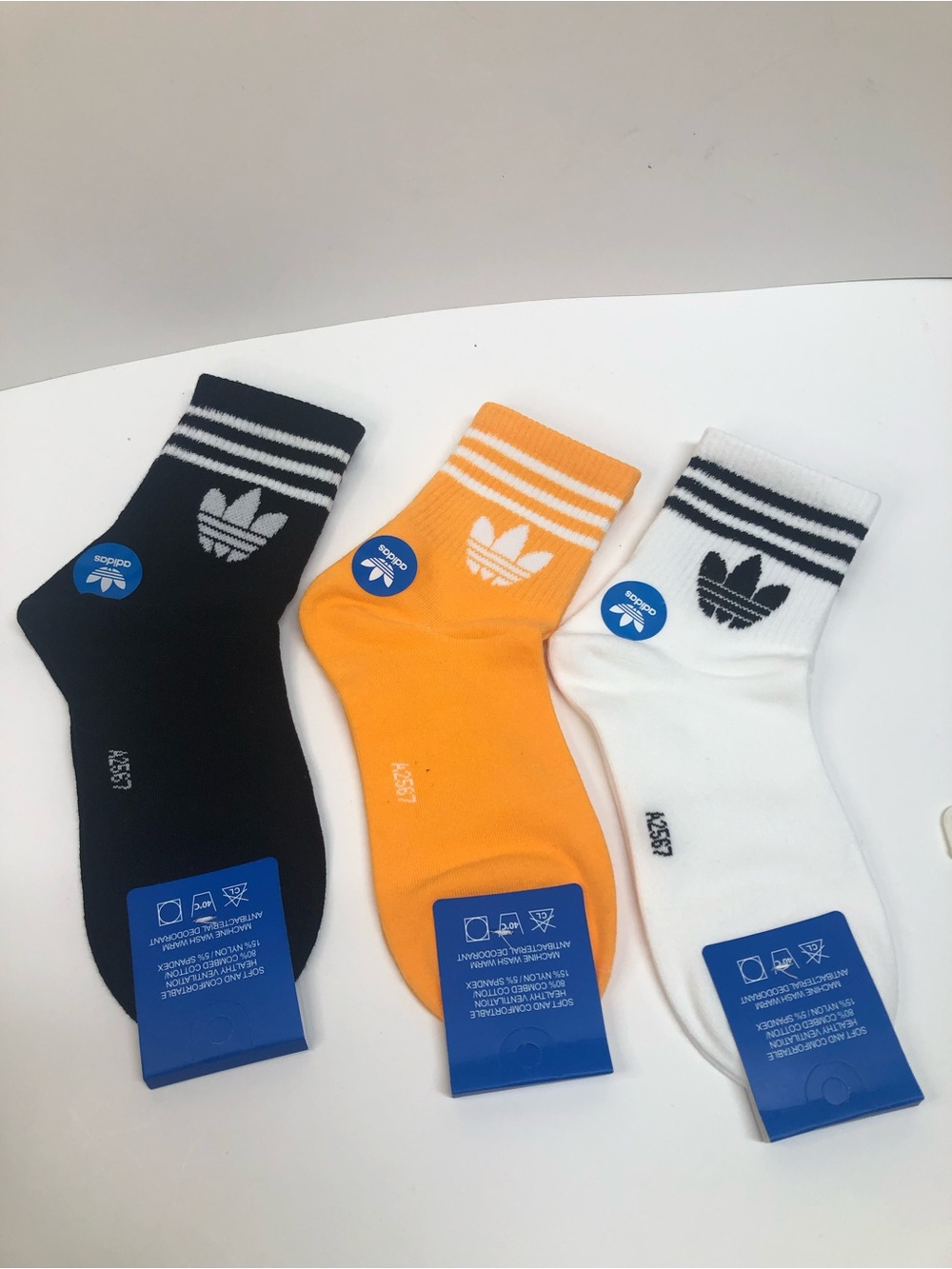 Adidas Athletic Crew Socks in Black, Orange, White Unisex